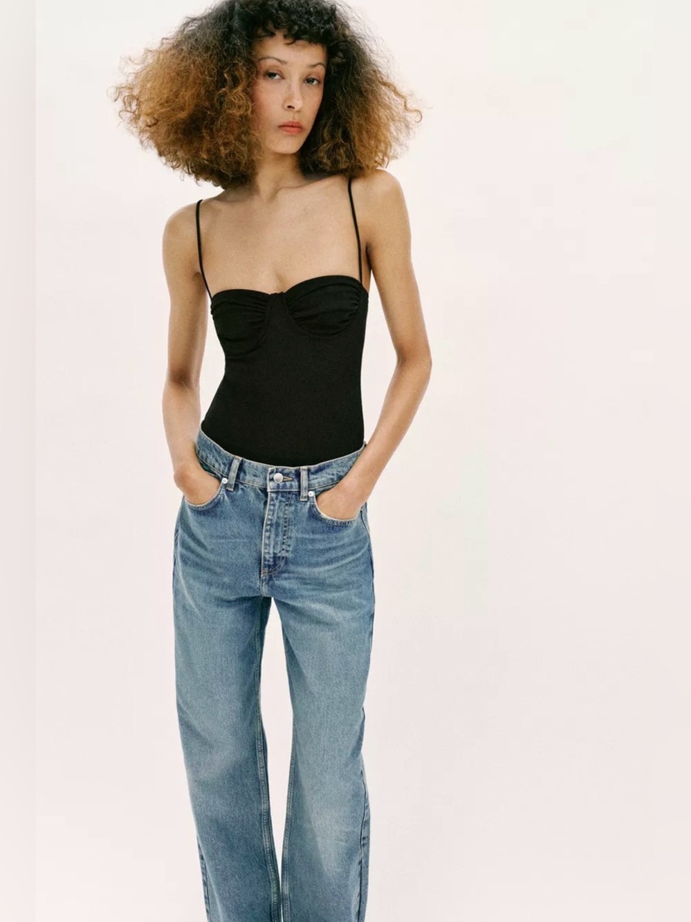 NWT Zara  Ruched Tulle Bodysuit Size L